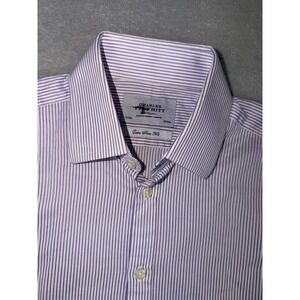 Charles Tyrwhitt Men's 15X32 Extra Slim Fit Purple Striped Dress Shirt